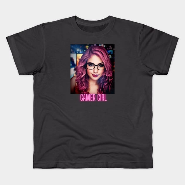 Gamer Girl Kids T-Shirt by Celebrity Stepz Club